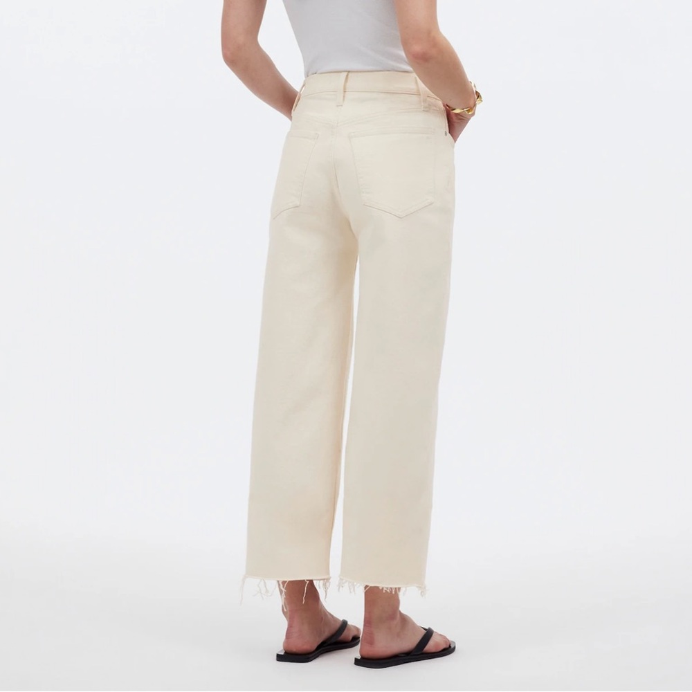Madewell The Perfect Vintage Wide-Leg Crop Jean in Vintage Canvas Cream - Picture 2 of 12